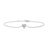 0.08ct 14k White Gold Diamond Heart Bracelet